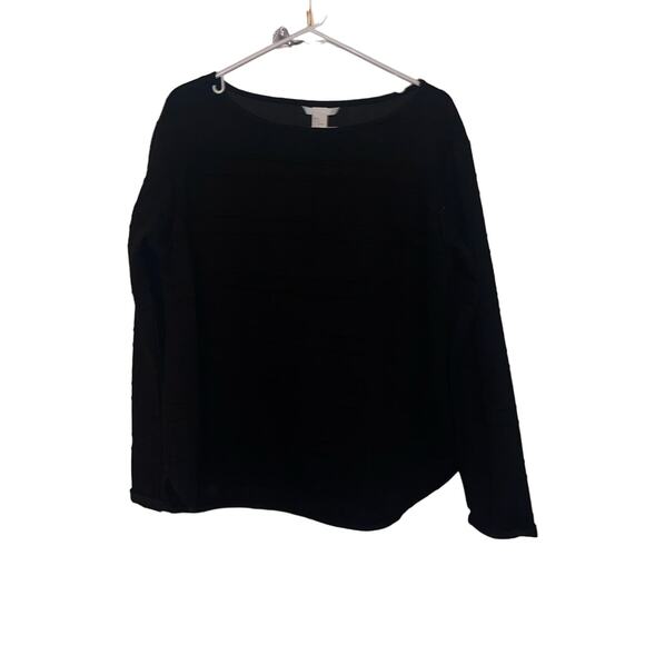 H&M Black Lightweight Windowpane Textured Sweater Size Medium - Picture 1 of 6
